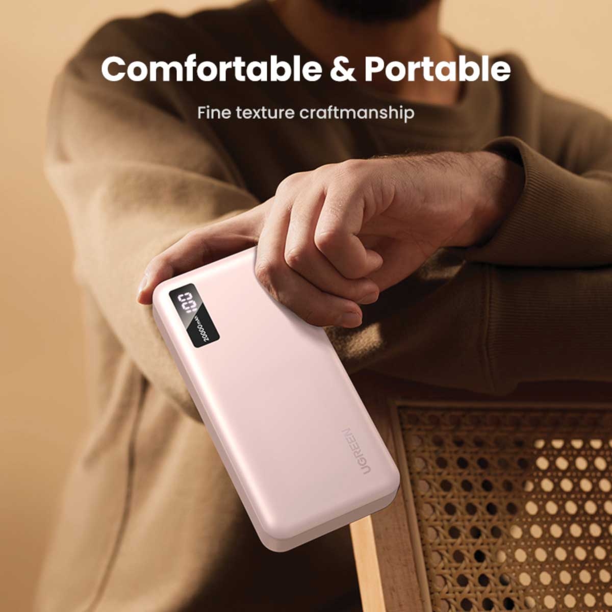 يوجرين باور بانك 20000mAh بقدرة 20W