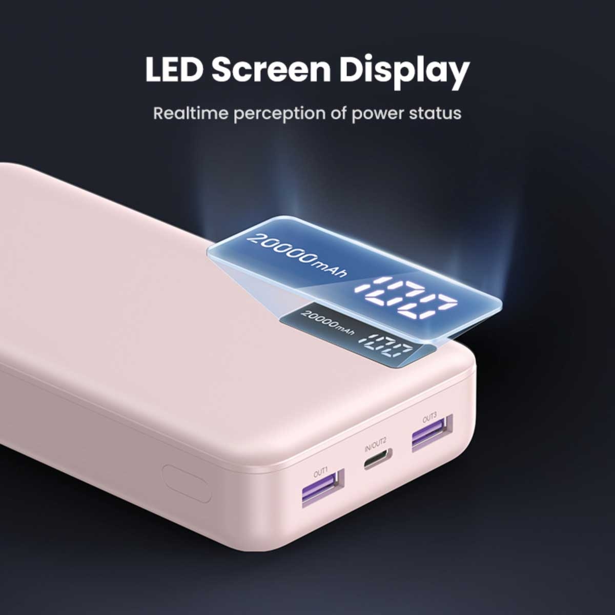 يوجرين باور بانك 20000mAh بقدرة 20W