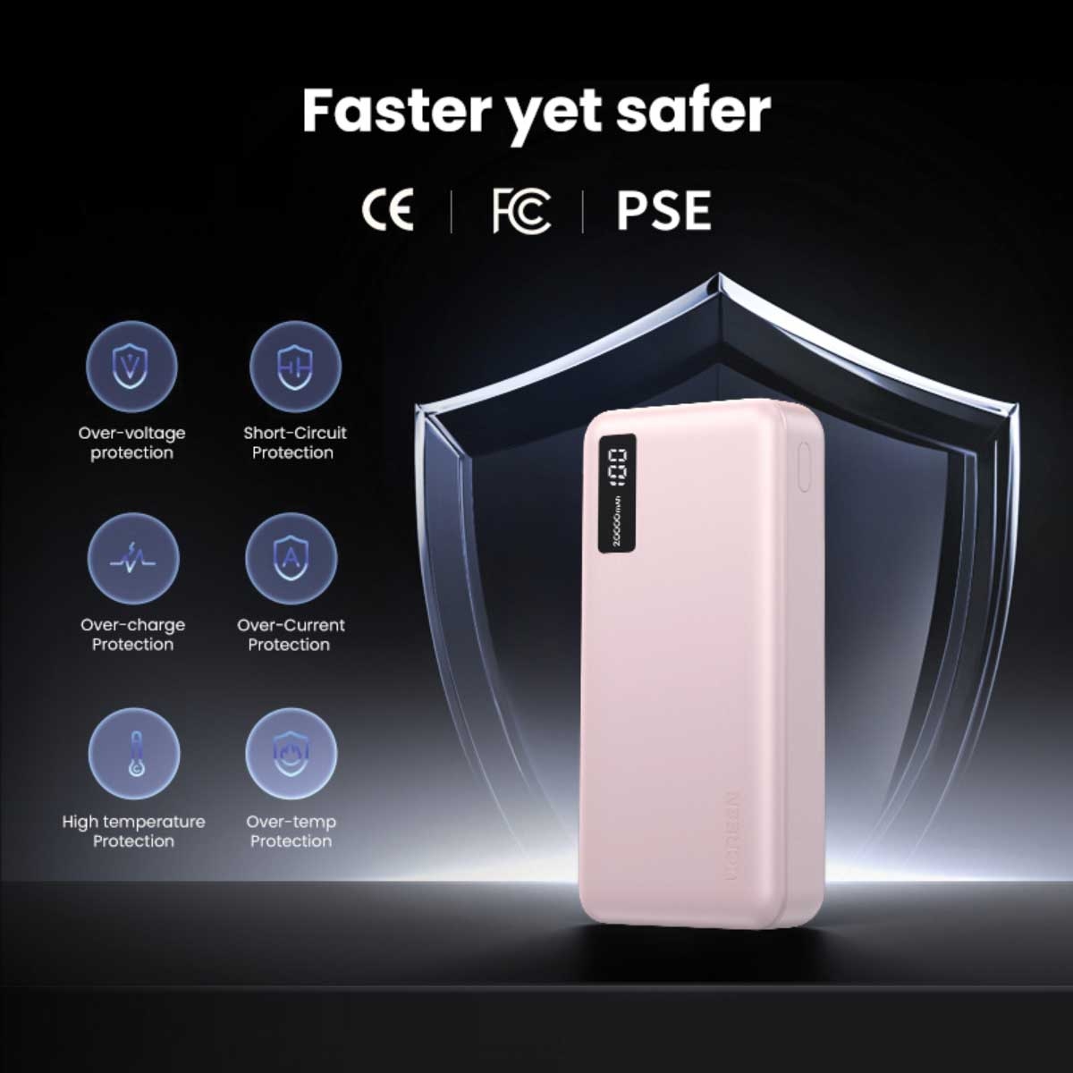 يوجرين باور بانك 20000mAh بقدرة 20W