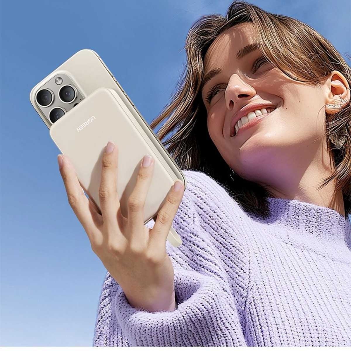 يوجرين باور بانك 20000mAh بقدرة 22.5W مع كابل USB-C مدمج