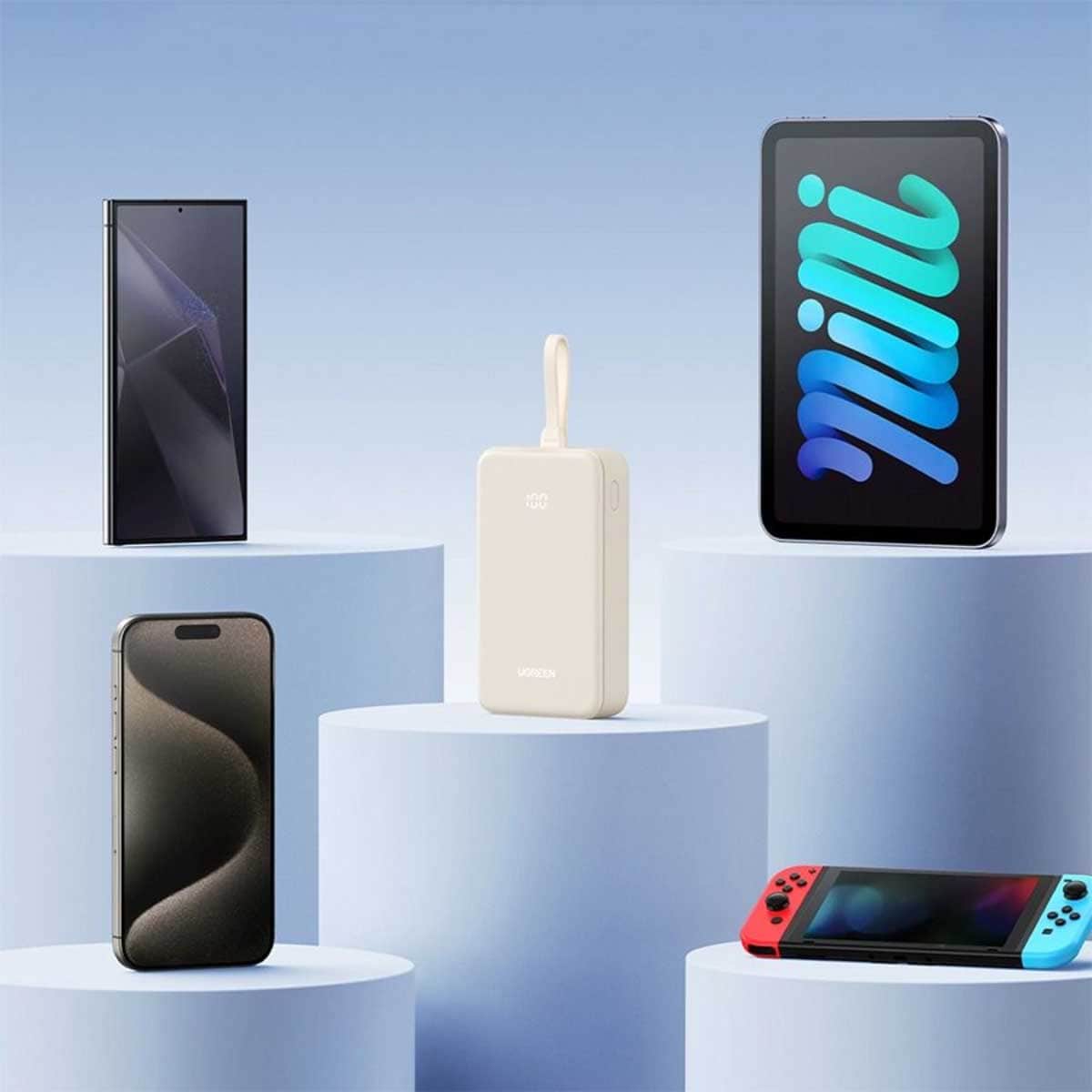 يوجرين باور بانك 20000mAh بقدرة 22.5W مع كابل USB-C مدمج