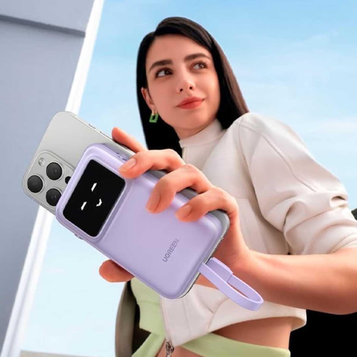 يوجرين Uno PB511 باور بانك 10000mAh بقدرة 30W مع كابل USB-C مدمج