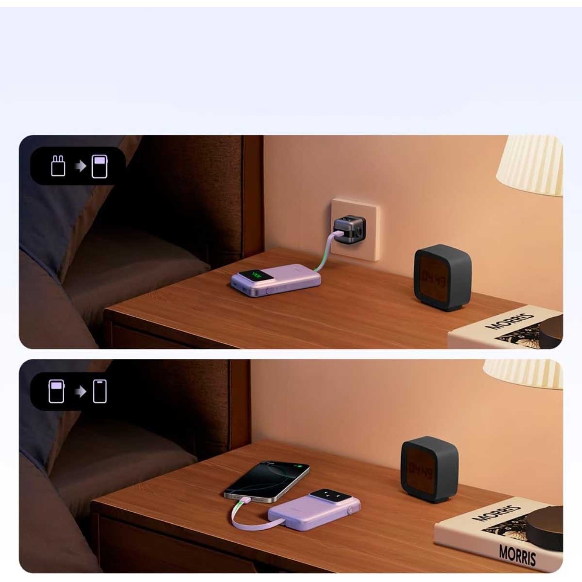 يوجرين Uno PB511 باور بانك 10000mAh بقدرة 30W مع كابل USB-C مدمج