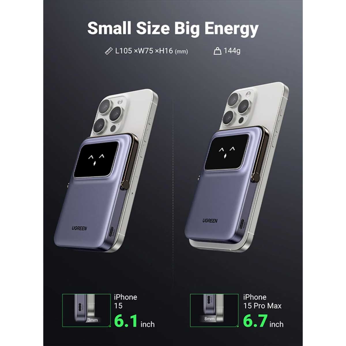 يوجرين Uno PB571 باور بانك لاسلكي 5000mAh بقدرة 20W