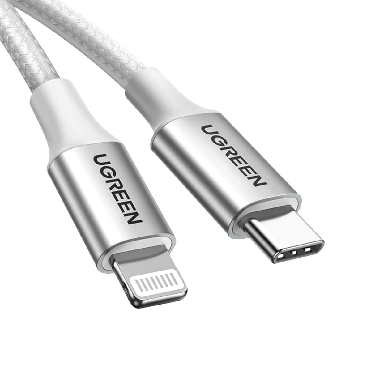 UGREEN Silver 2m 3A USB-C to Lightning Cable