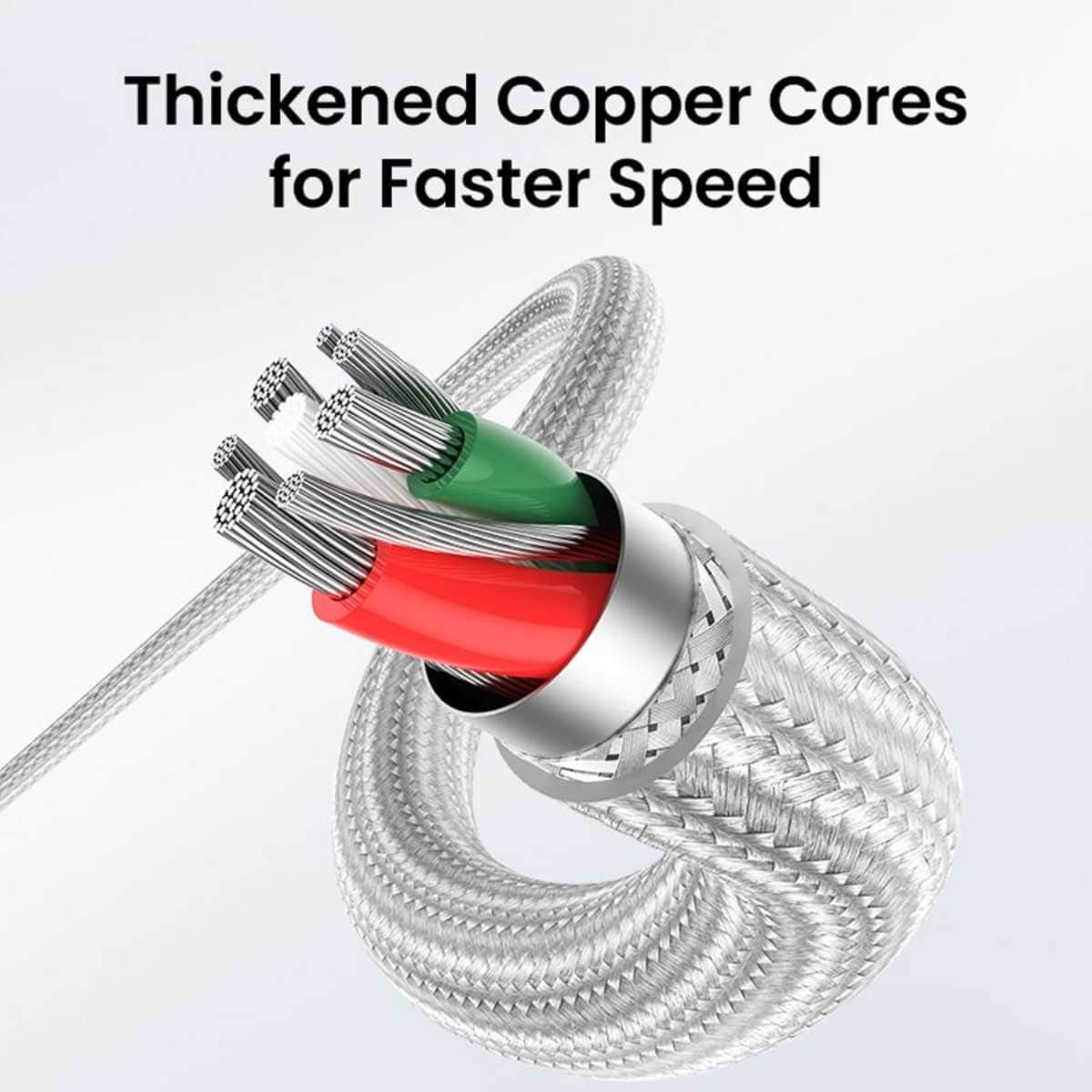 UGREEN Silver 2m 3A USB-C to Lightning Cable