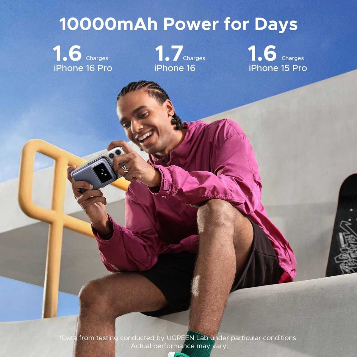 يوجرين Uno باور بانك مغناطيسي Qi2 بسعة 10000mAh وبقدرة 15W