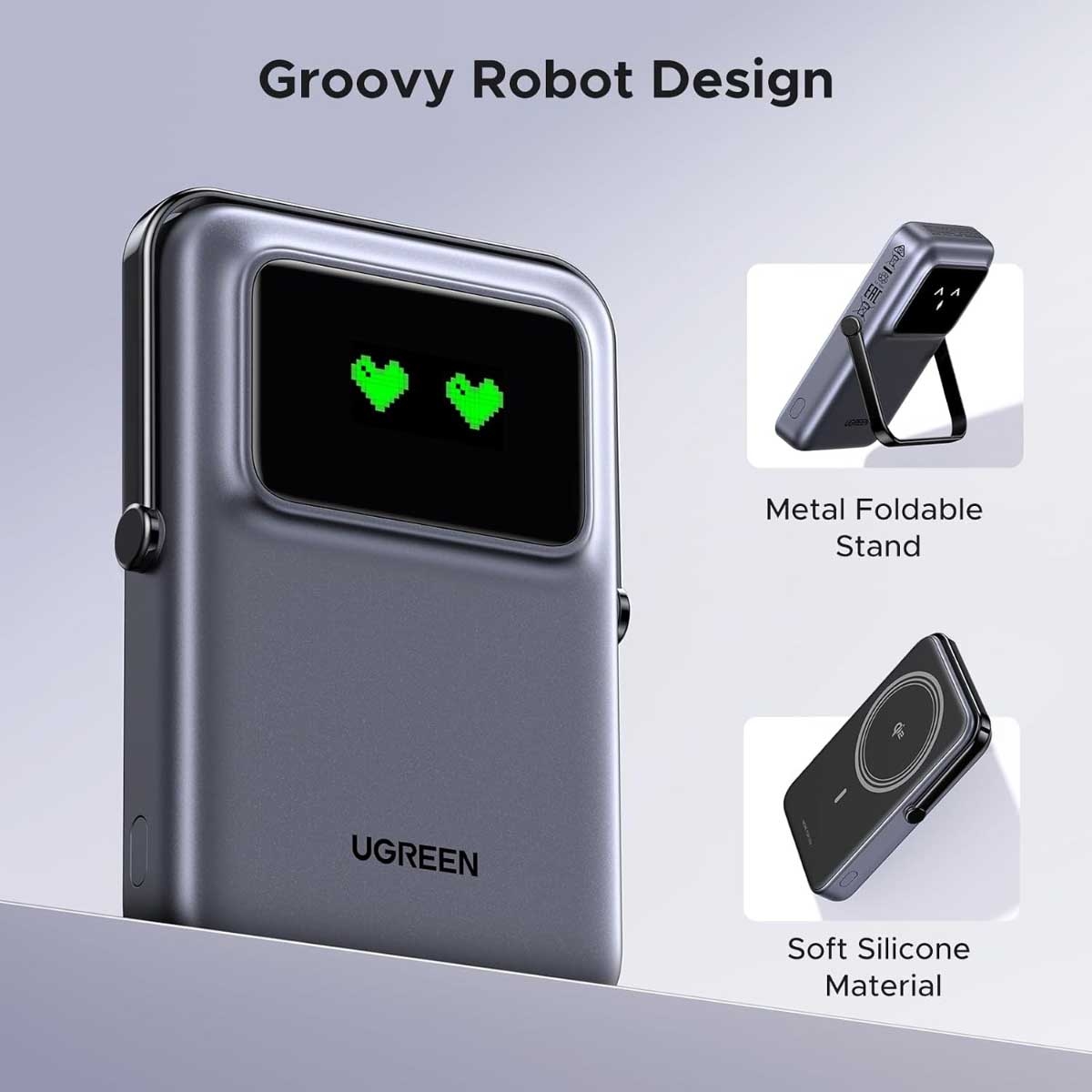 يوجرين Uno باور بانك مغناطيسي Qi2 بسعة 10000mAh وبقدرة 15W