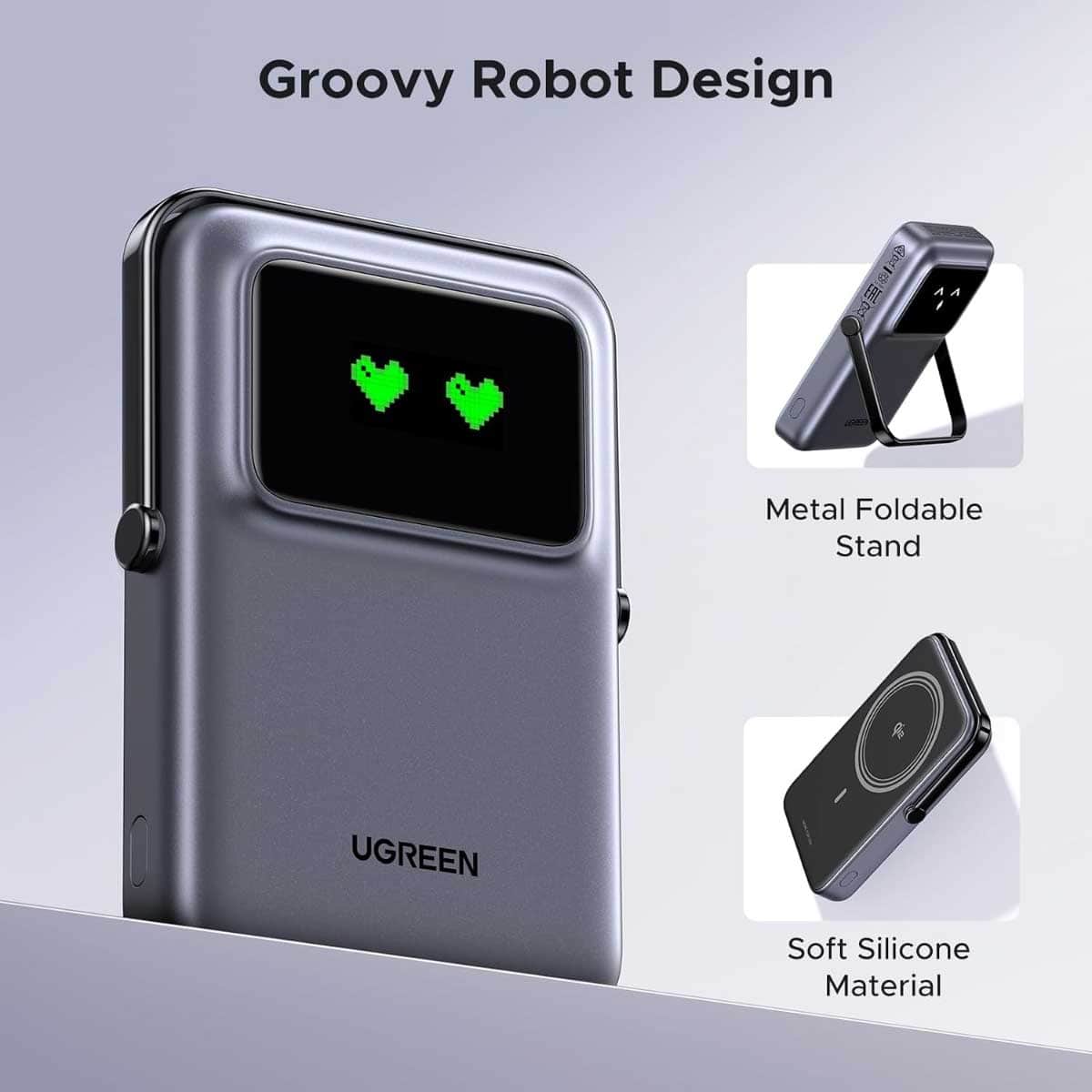 يوجرين Uno باور بانك مغناطيسي Qi2 بسعة 10000mAh وبقدرة 15W