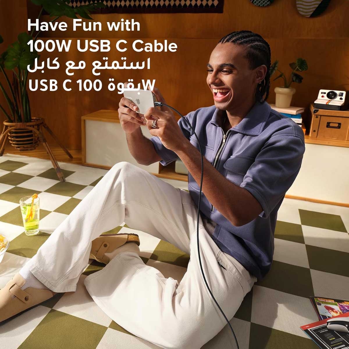 يوجرين Uno كابل USB-C إلى USB-C بقدرة 100W