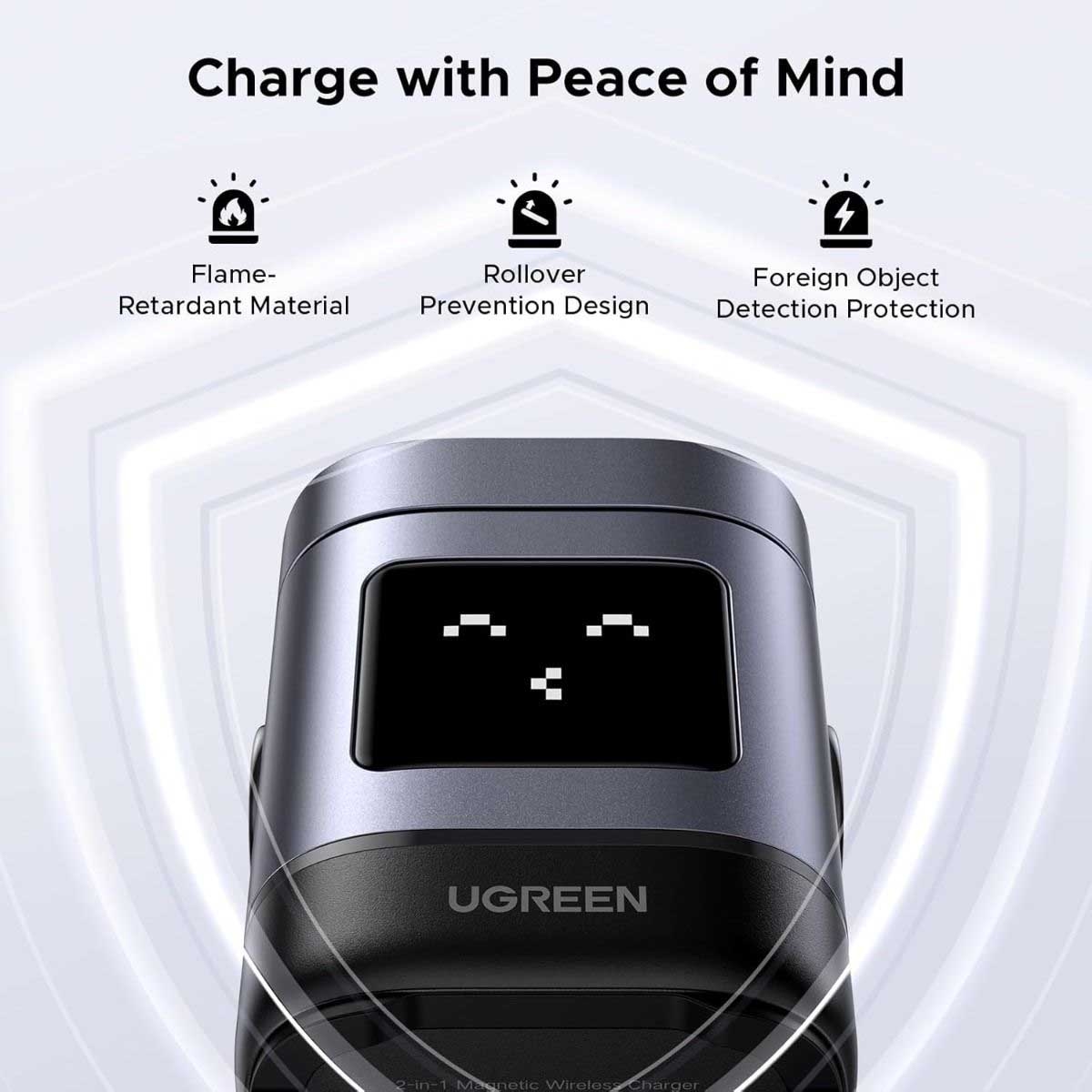 يوجرين Uno W709 شاحن لاسلكي 2 في 1 بقدرة 15W