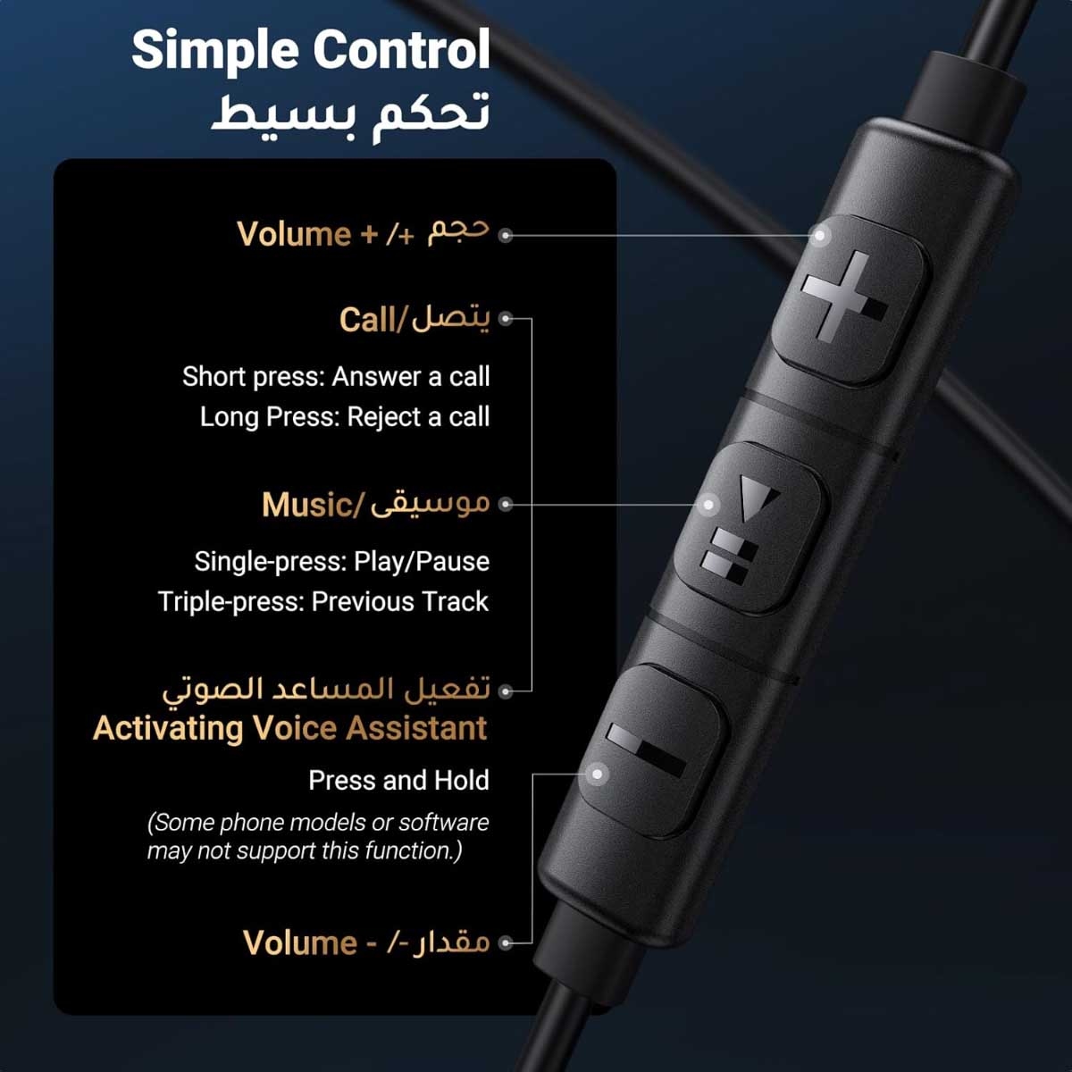 يوجرين سماعة أذن سلكية داخل الأذن USB-C
