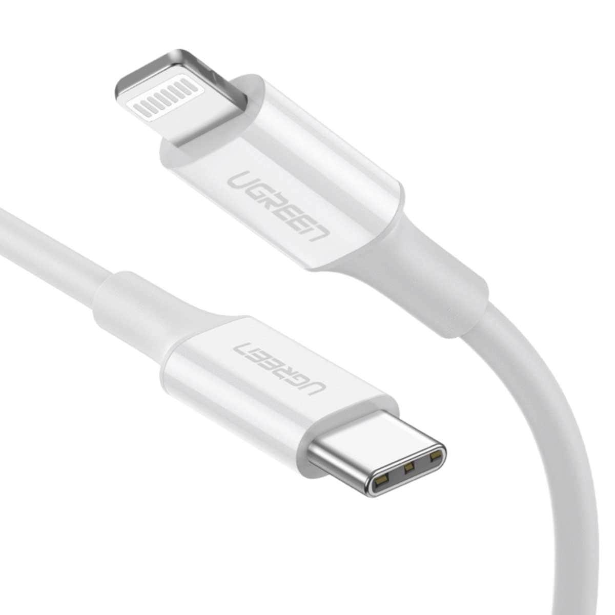 يوجرين كابل USB-C إلى Lightning أبيض بطول 1.5m بقدرة 60W