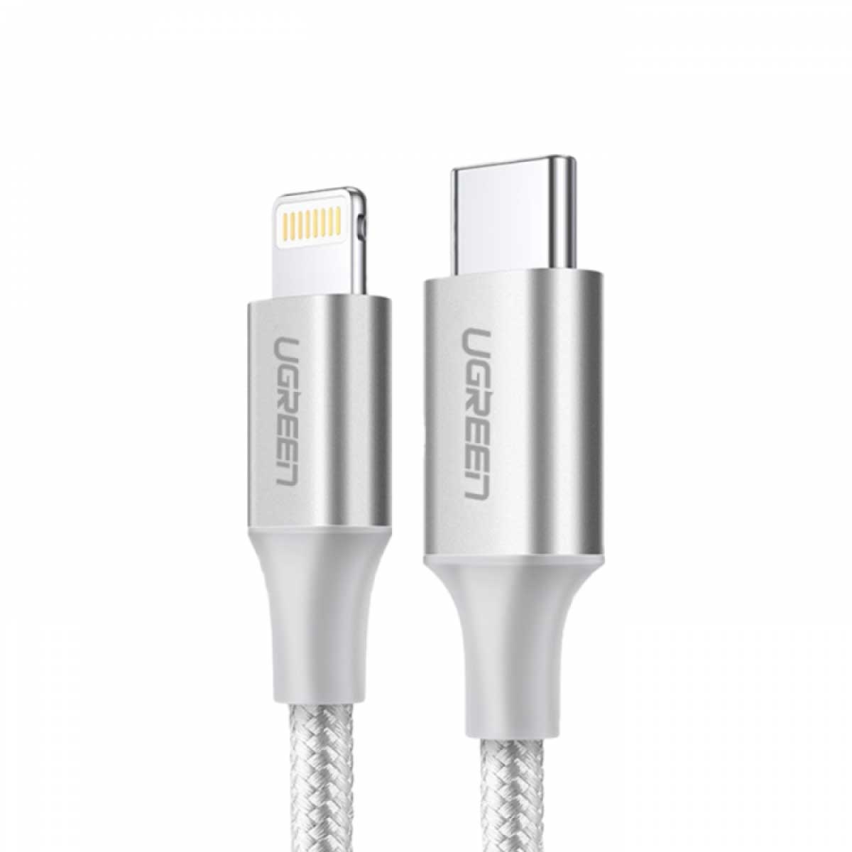 UGREEN White 1m Braided USB-C to Lightning Cable