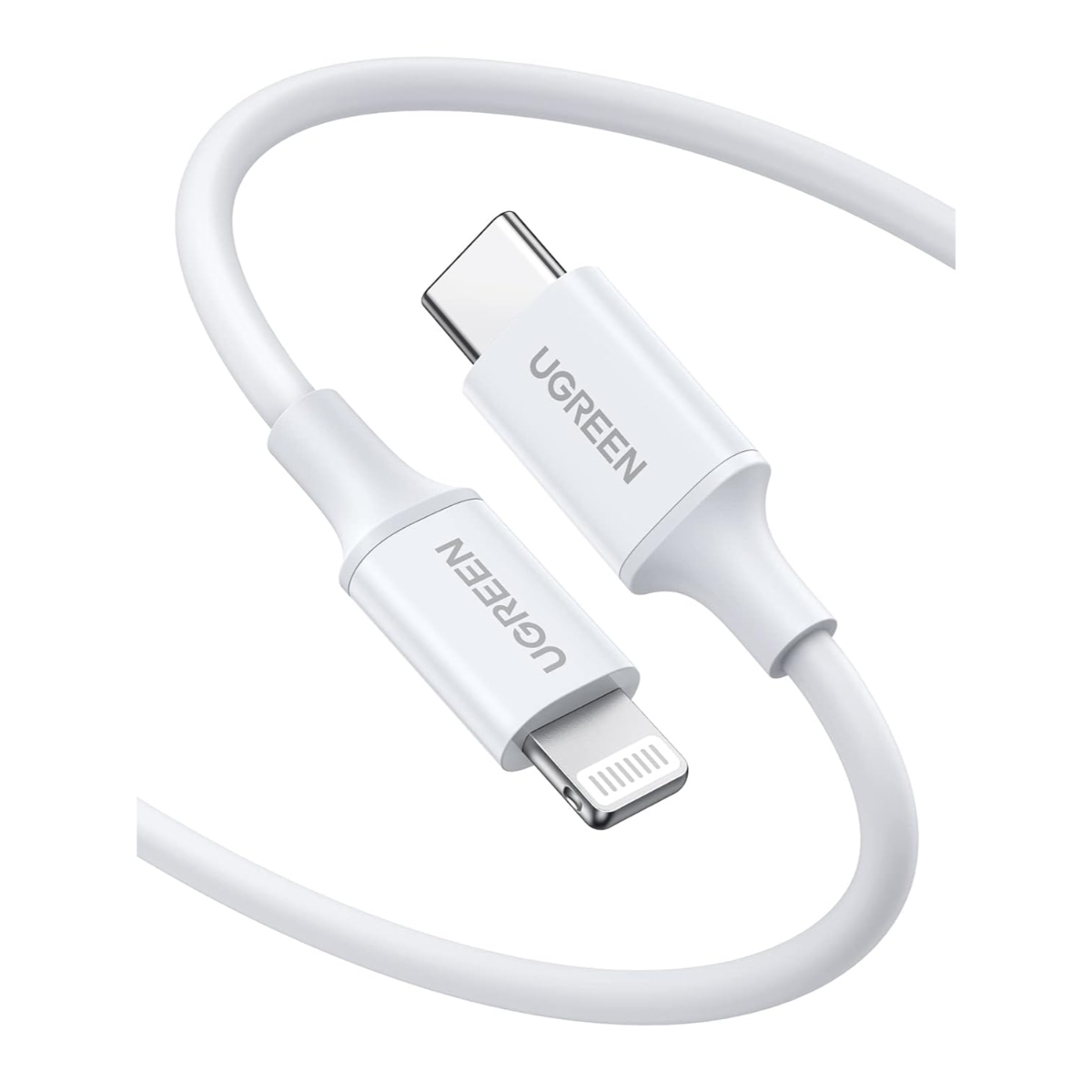 يوجرين كابل USB-C إلى Lightning أبيض بطول 1m