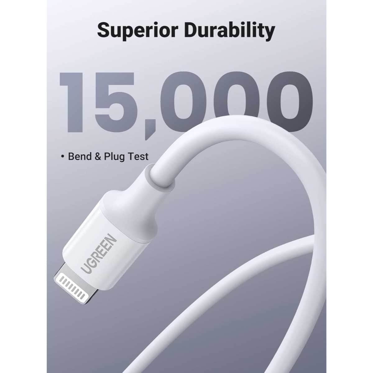 UGREEN White 1m USB-C to Lightning Cable