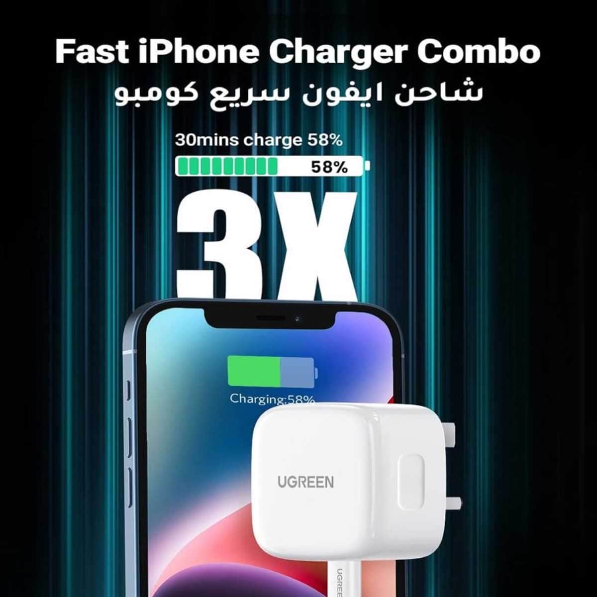 UGREEN 20W USB-C Wall Charger with Lightning Cable