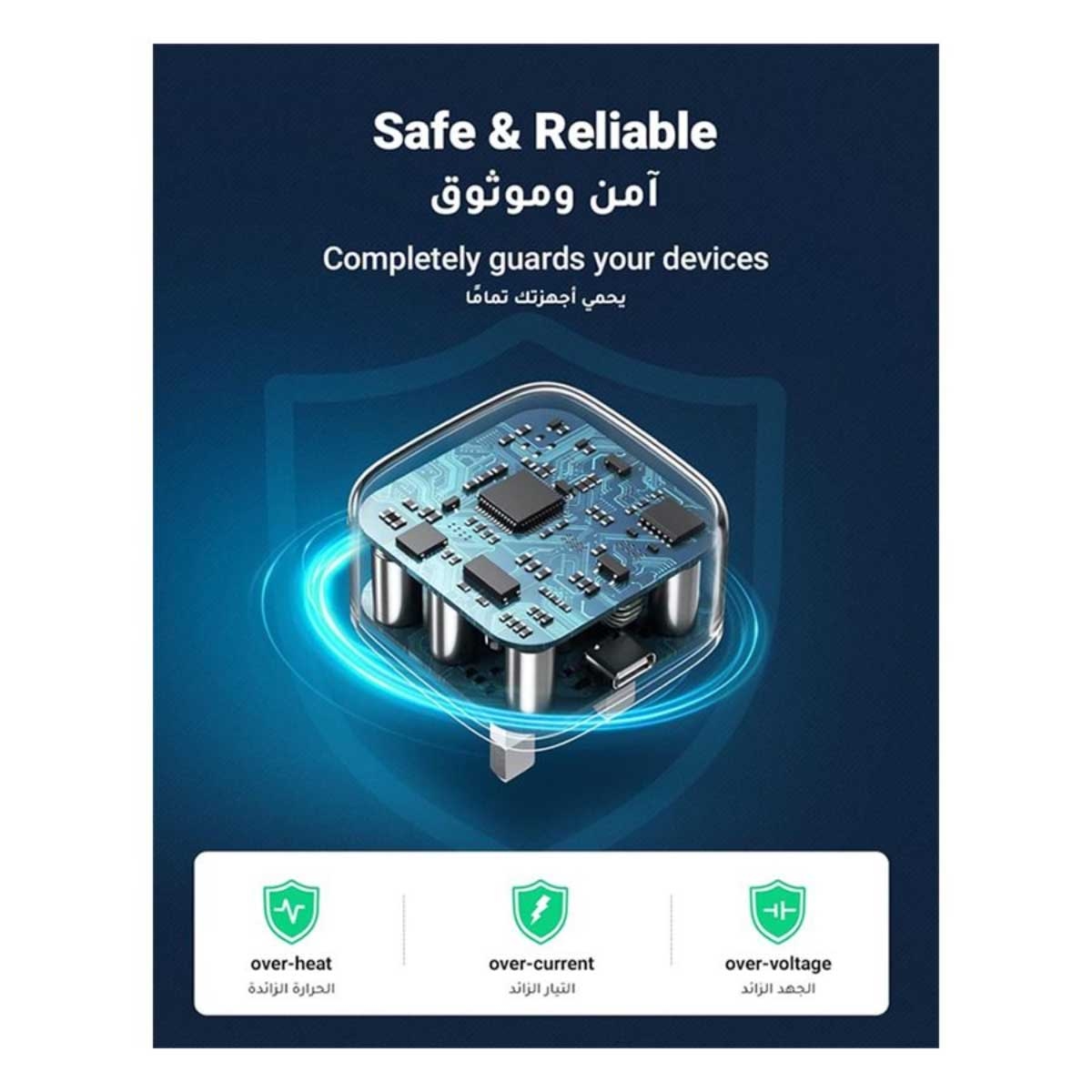 يوجرين شاحن حائط USB-C بقدرة 20W مع كابل Lightning