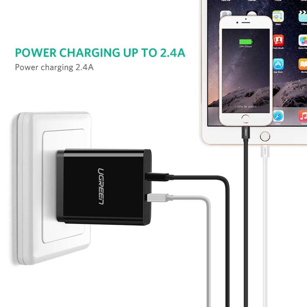 يوجرين كابل USB-A إلى Lightning أبيض بطول 2m