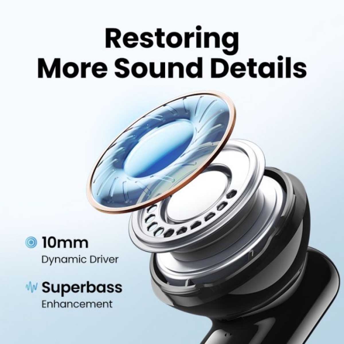 UGREEN White HiTune T3 True Wireless Earbuds