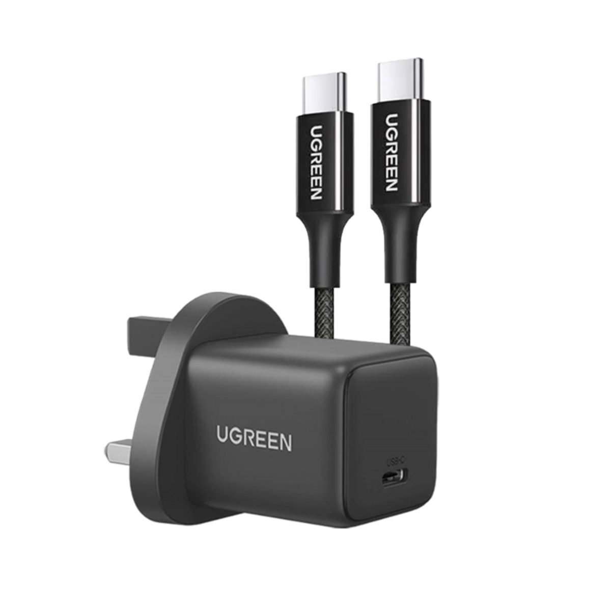 يوجرين X513 شاحن حائط USB-C GaN بقدرة 30W مع كابل USB-C