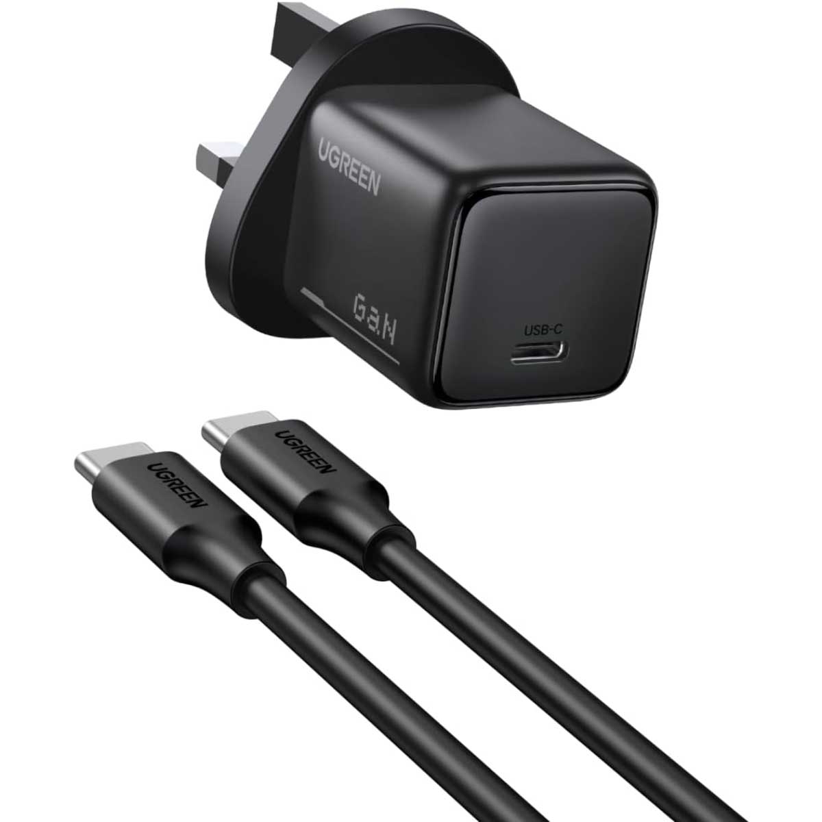 يوجرين Zapix شاحن حائط USB-C بقدرة 25W مع كابل USB-C بطول 1m وقدرة 60W