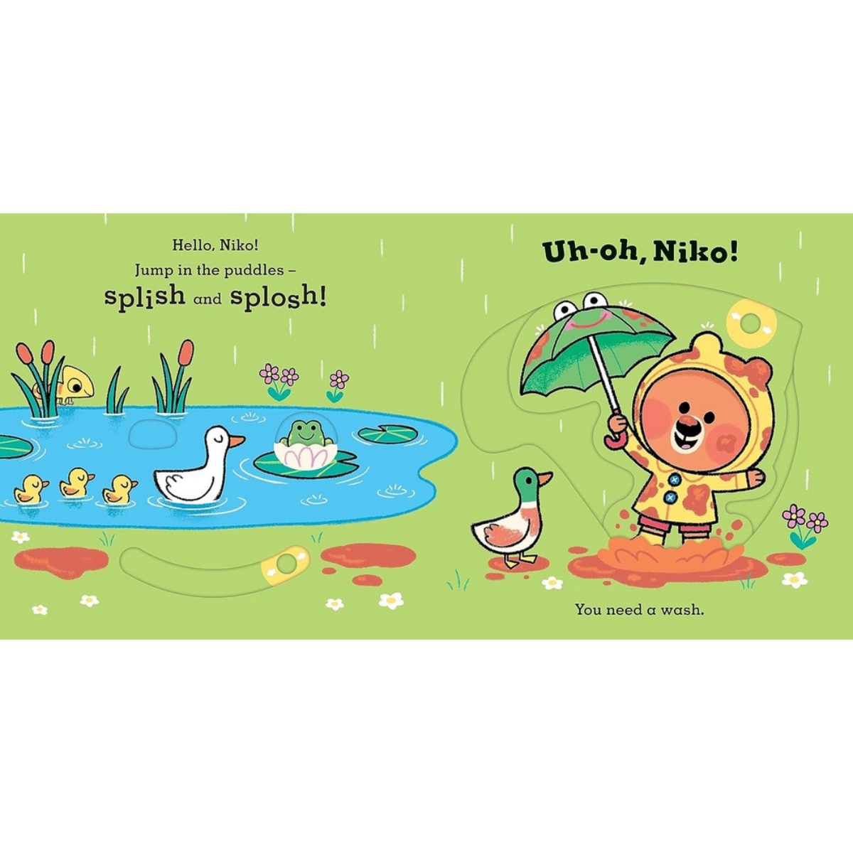 Uh-Oh, Niko: Bathtime : قصة ادفع واسحب وانزلق تأليف كريس شاترتون - 4 أبريل 2024