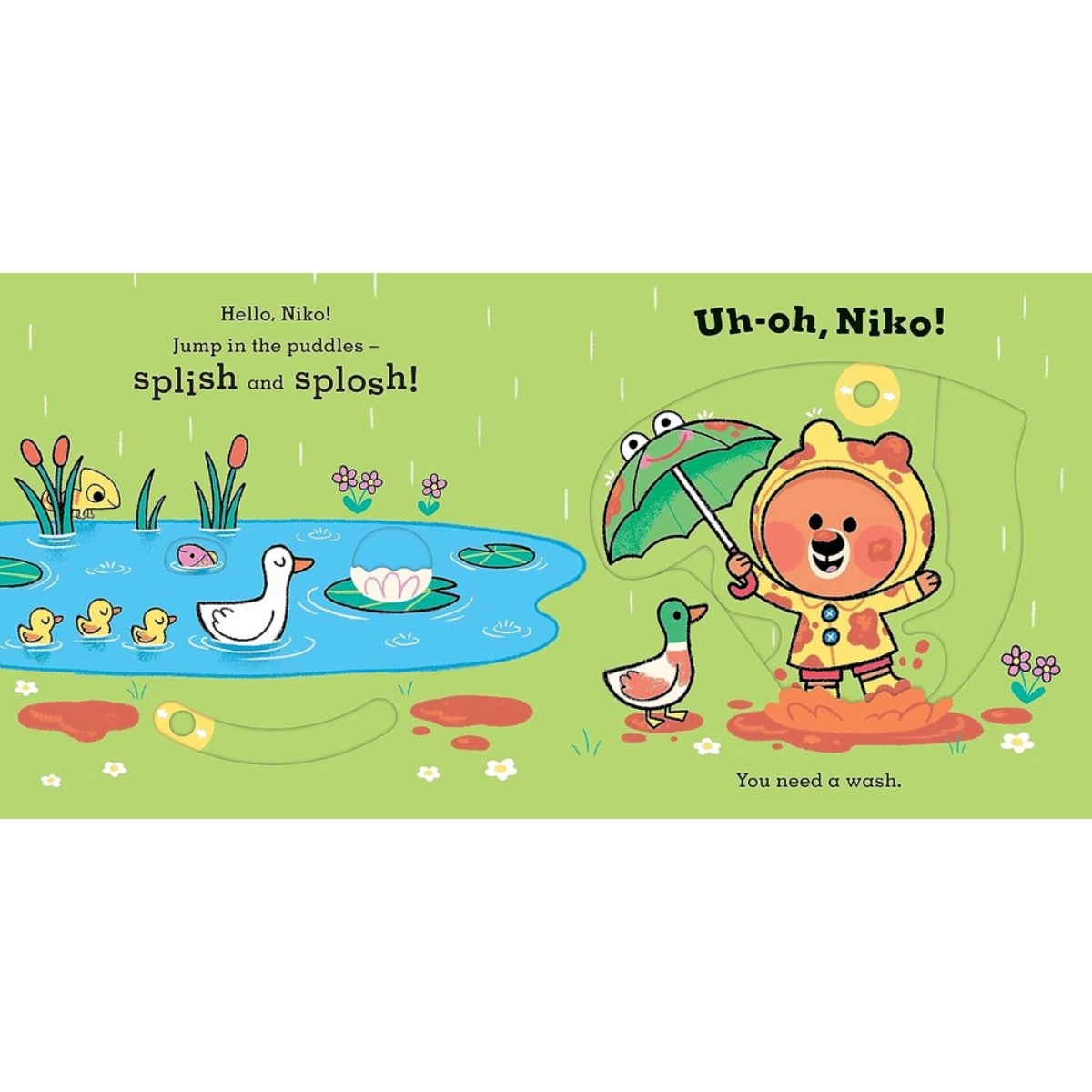 Uh-Oh, Niko: Bathtime : قصة ادفع واسحب وانزلق تأليف كريس شاترتون - 4 أبريل 2024
