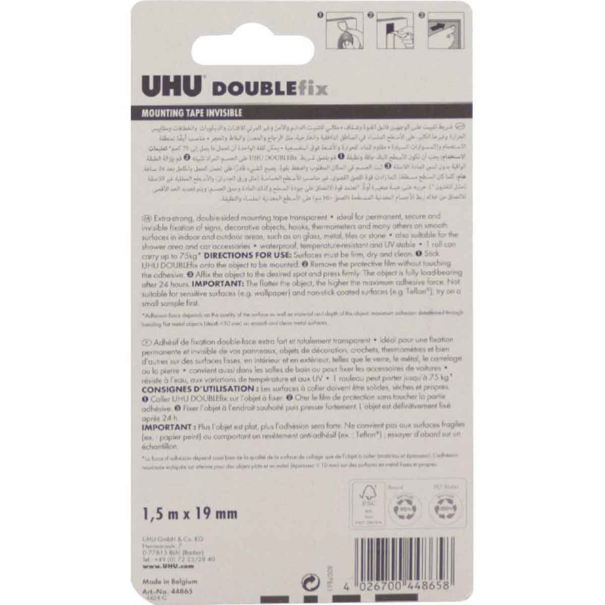 UHU Clear 59" x 0.75" Heavy Duty Mounting Roll