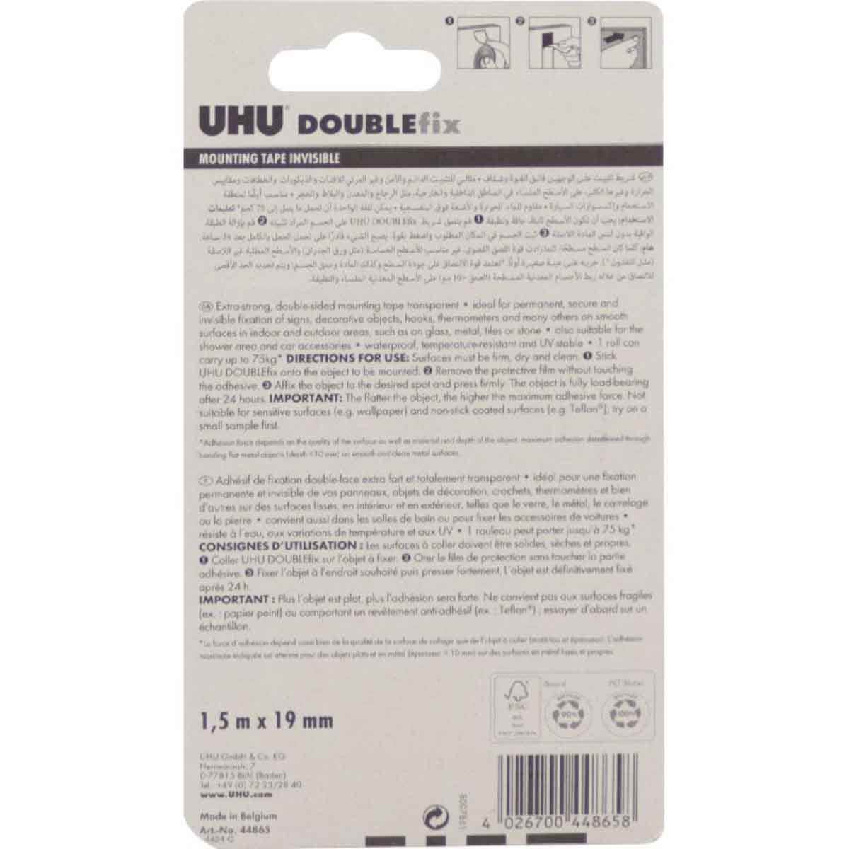 UHU Clear 59" x 0.75" Heavy Duty Mounting Roll