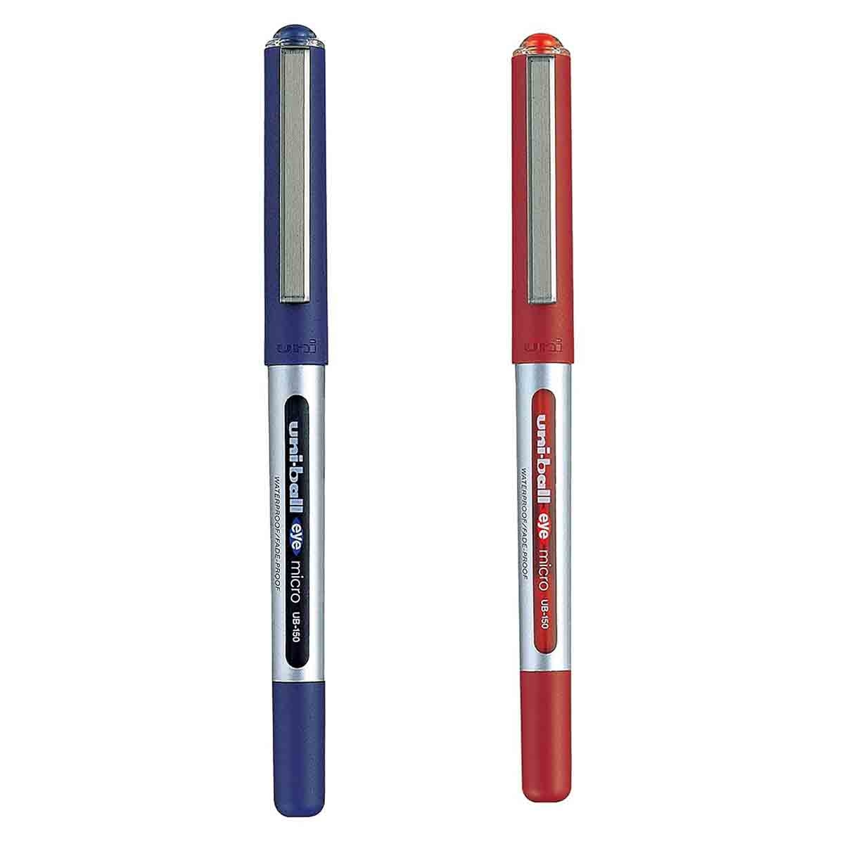 Uni-Ball 0.5mm Eye Micro Blue & Red Roller Pen, Pack of 2