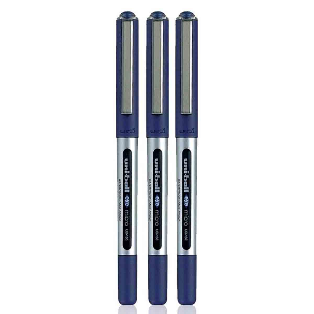 Uni-Ball 0.5mm Eye Micro Blue Roller Pen, Pack of 3