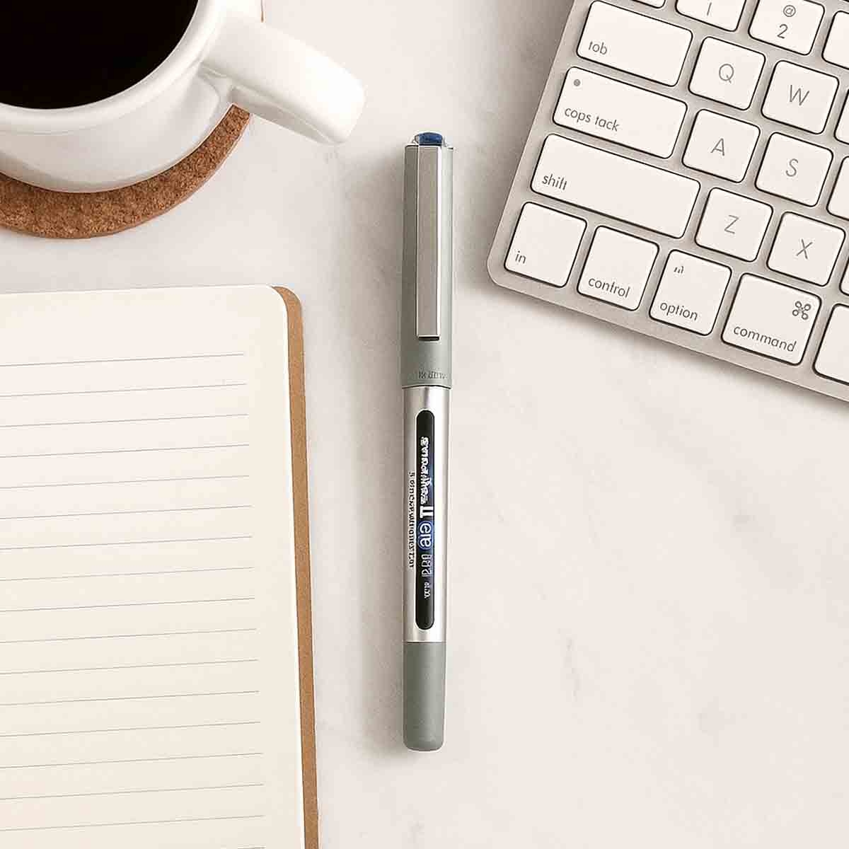 Uni-Ball 0.7mm Eye Fine Tip Roller Blue & Red Balll Pen, Pack of 2