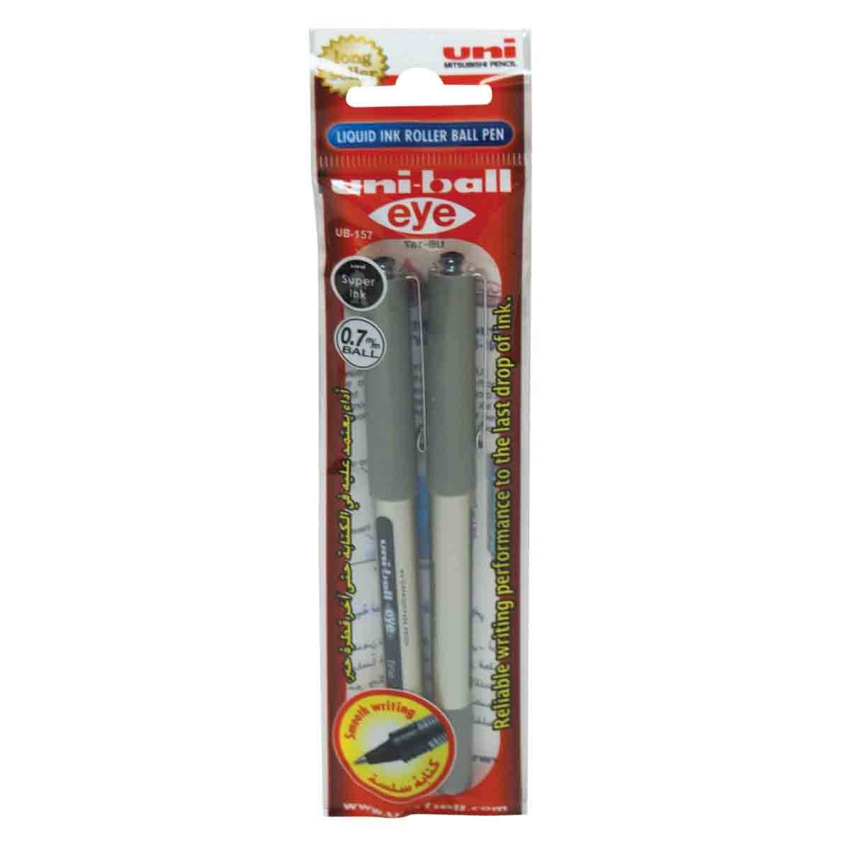 Uni-Ball 0.7mm Eye Liquid Ink Fine Roller Black Ball Pen, Pack of 2