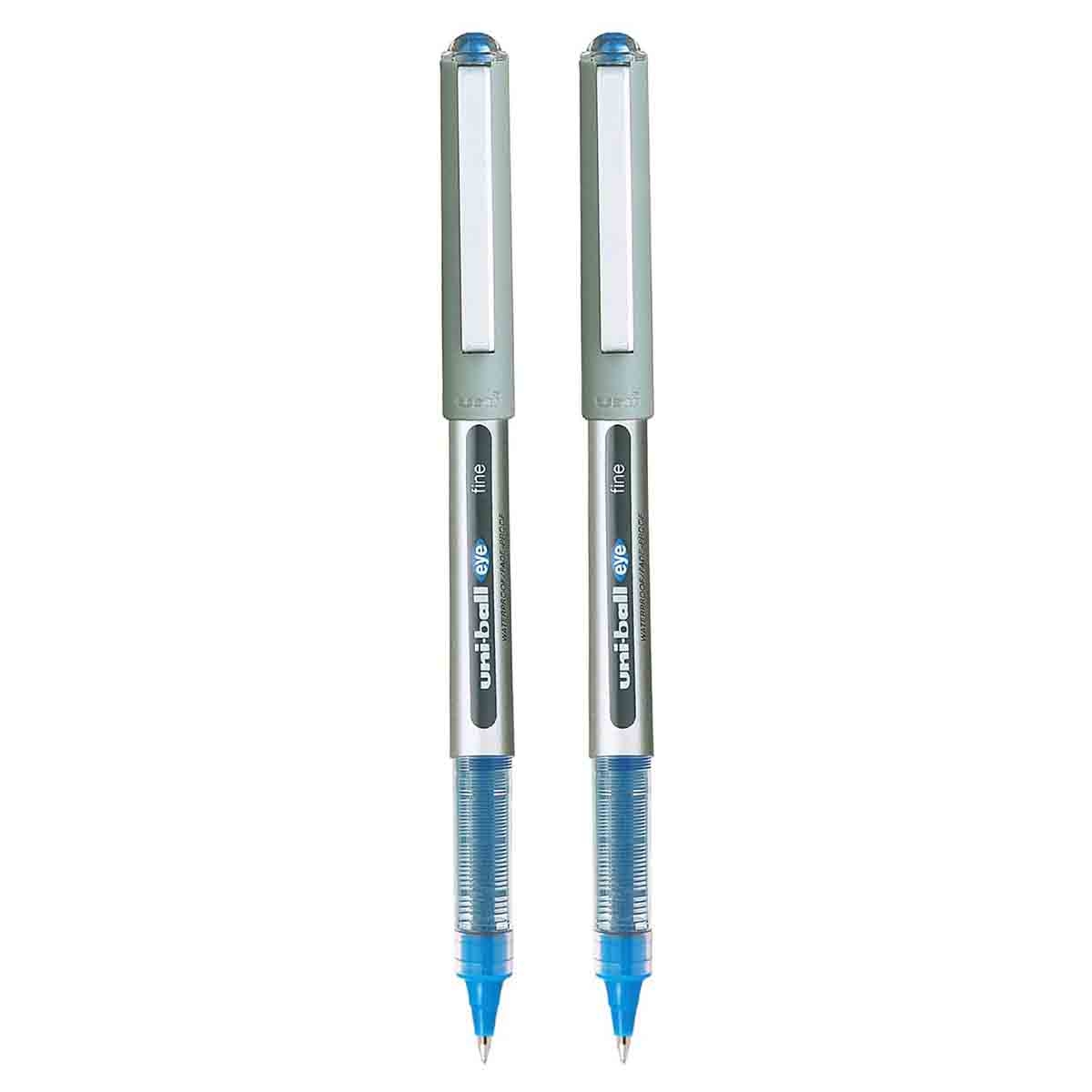 Uni-Ball 0.7mm Eye Liquid Ink Fine Roller Blue Ball Pen, Pack of 2
