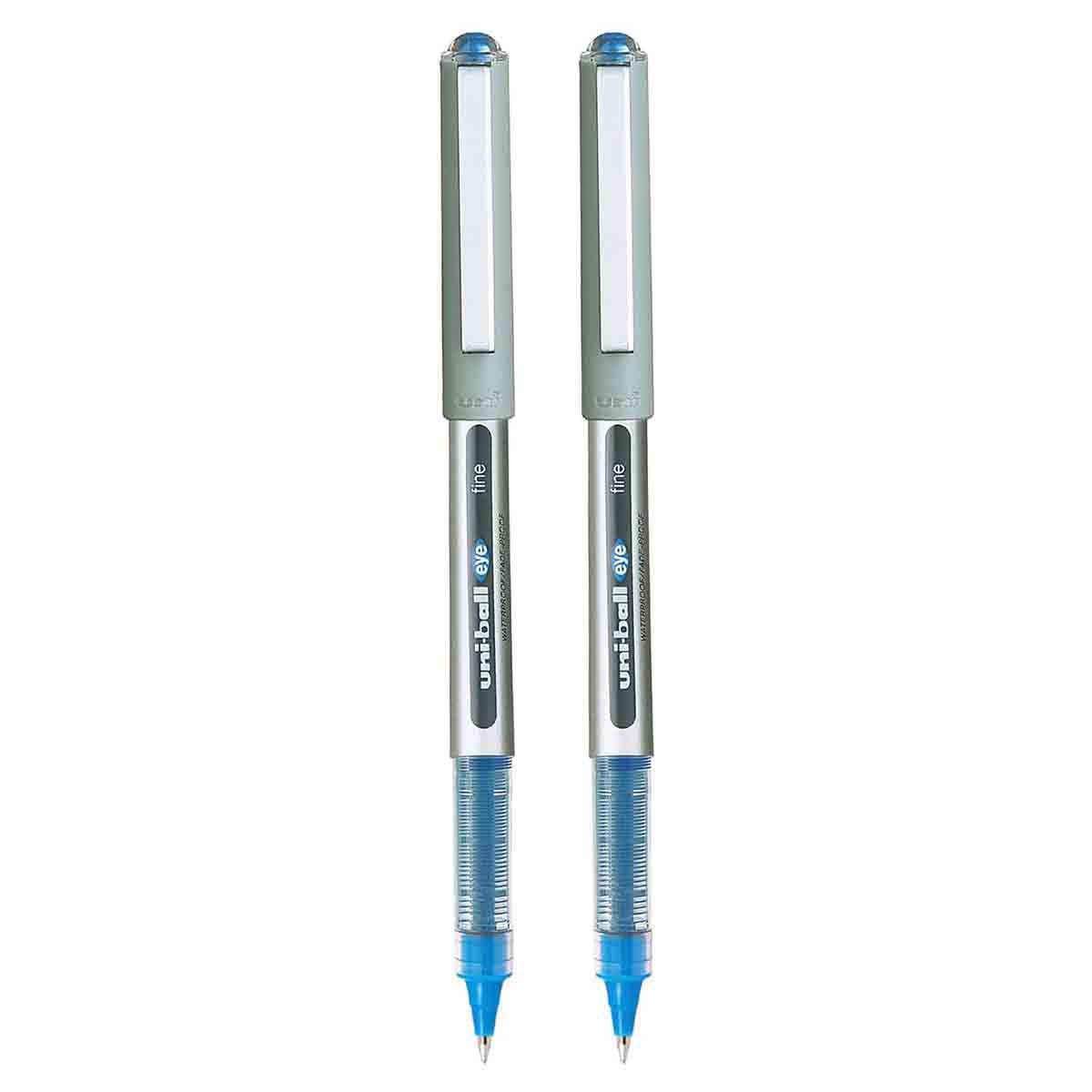 Uni-Ball 0.7mm Eye Liquid Ink Fine Roller Blue Ball Pen, Pack of 2