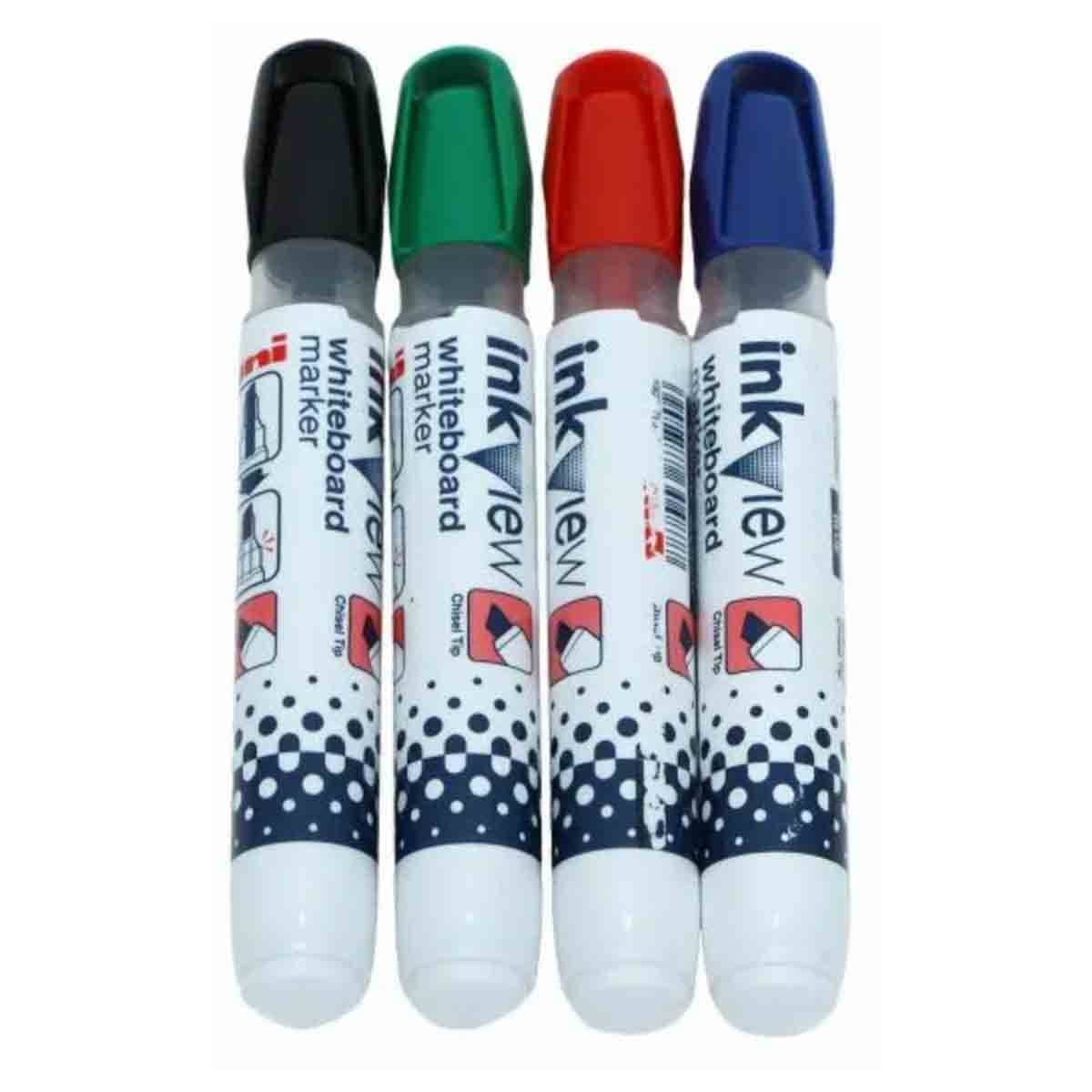 Uni-Ball Inkview Whiteboard Chisel Marker Set, Pack of 4