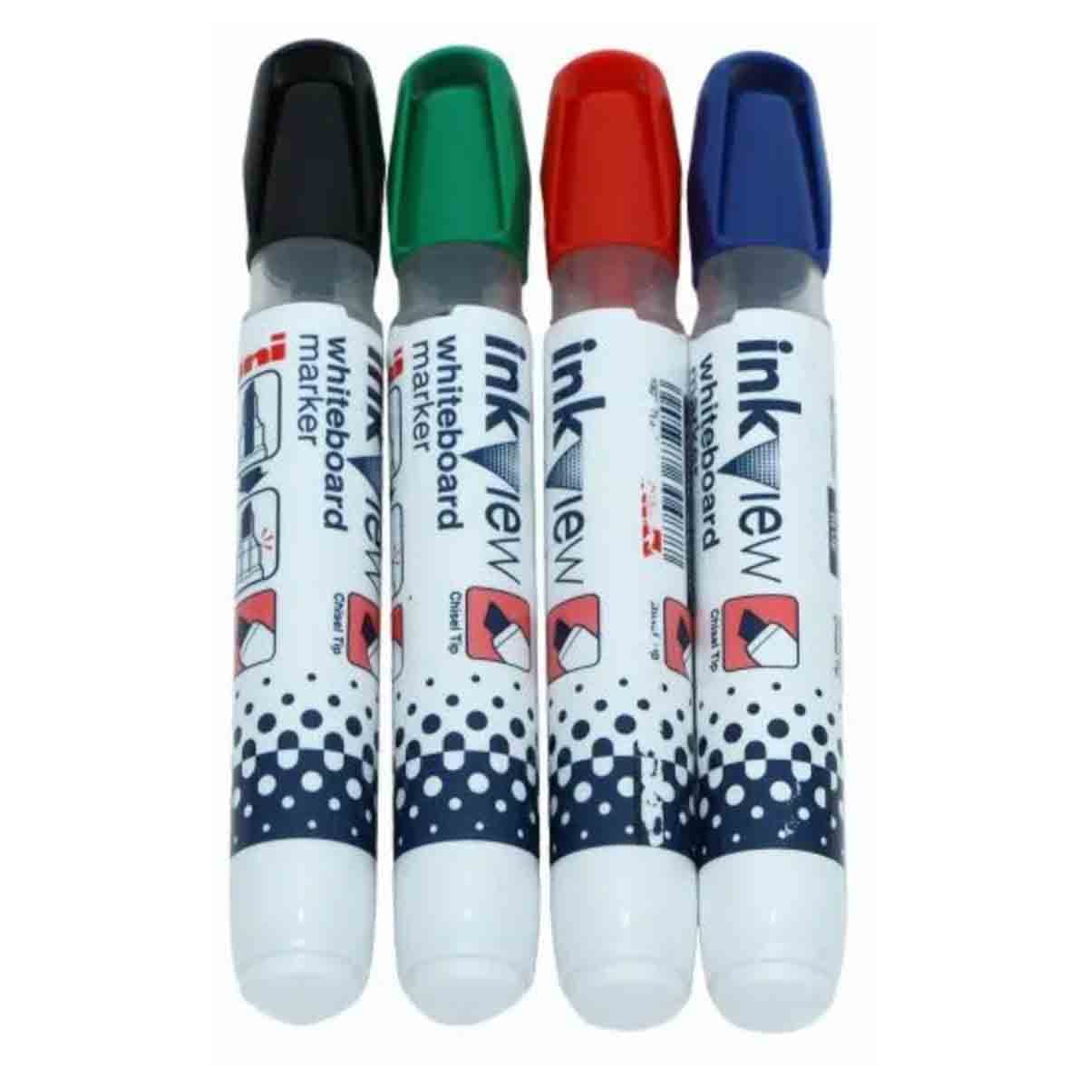 Uni-Ball Inkview Whiteboard Chisel Marker Set, Pack of 4