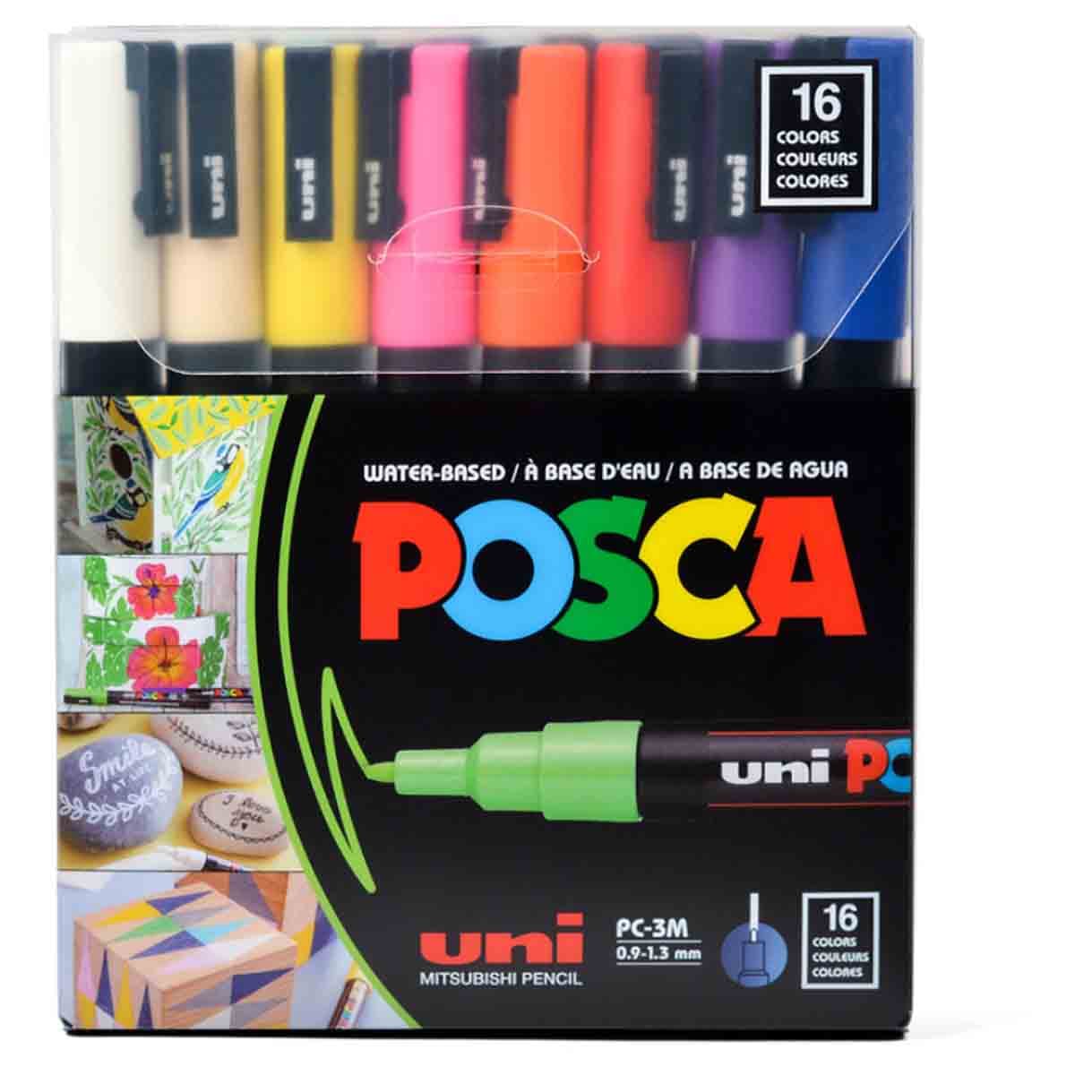 Uni Posca Basic Colour Marker Set, Pack of 16