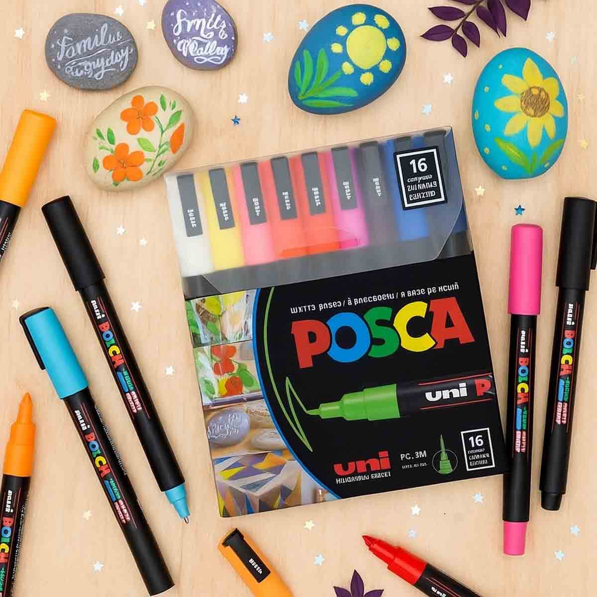 Uni Posca Basic Colour Marker Set, Pack of 16