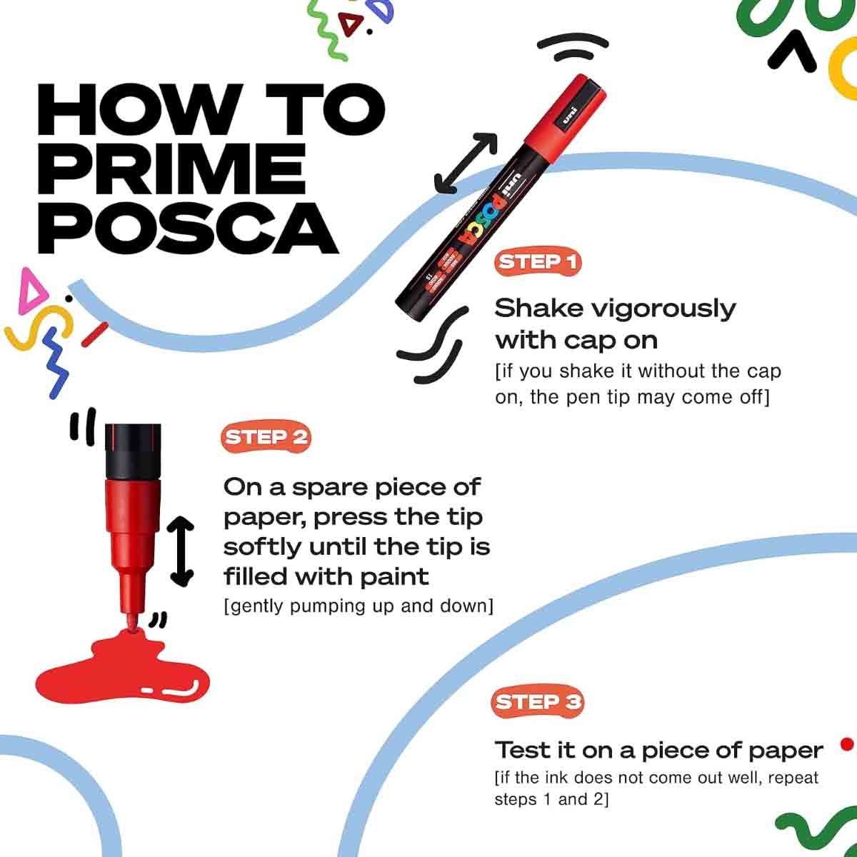 Uni Posca PC-5M Soft Colour Marker Set, Pack of 8