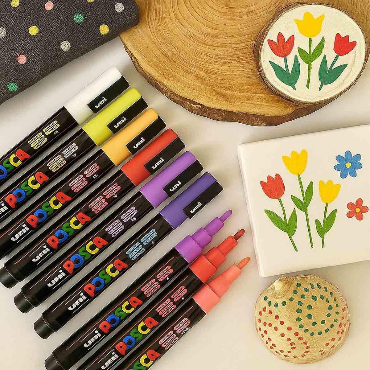 Uni Posca Soft Colour Marker Set, Pack of 8
