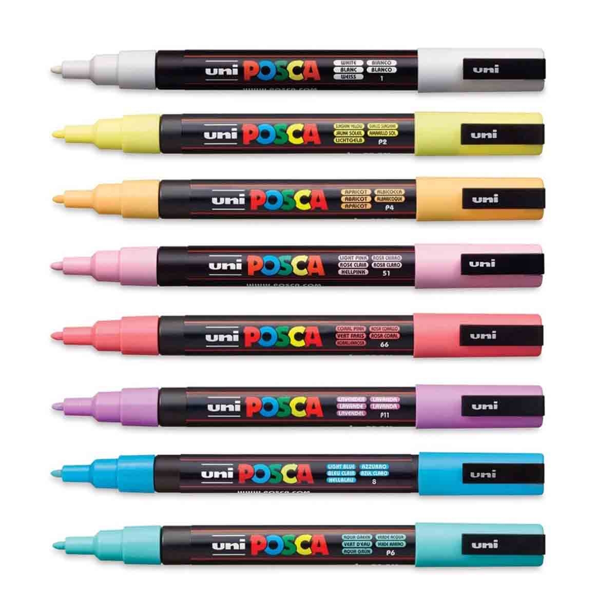 Uni Posca Soft Colour Marker Set, Pack of 8