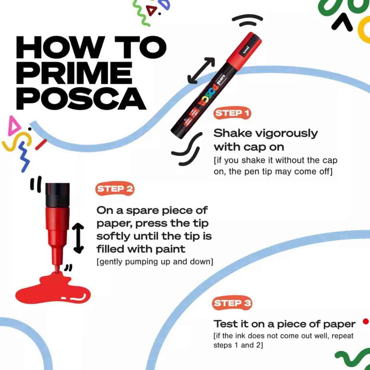 Uni Posca Soft Colour Paint Bullet Marker Set, Pack of 8