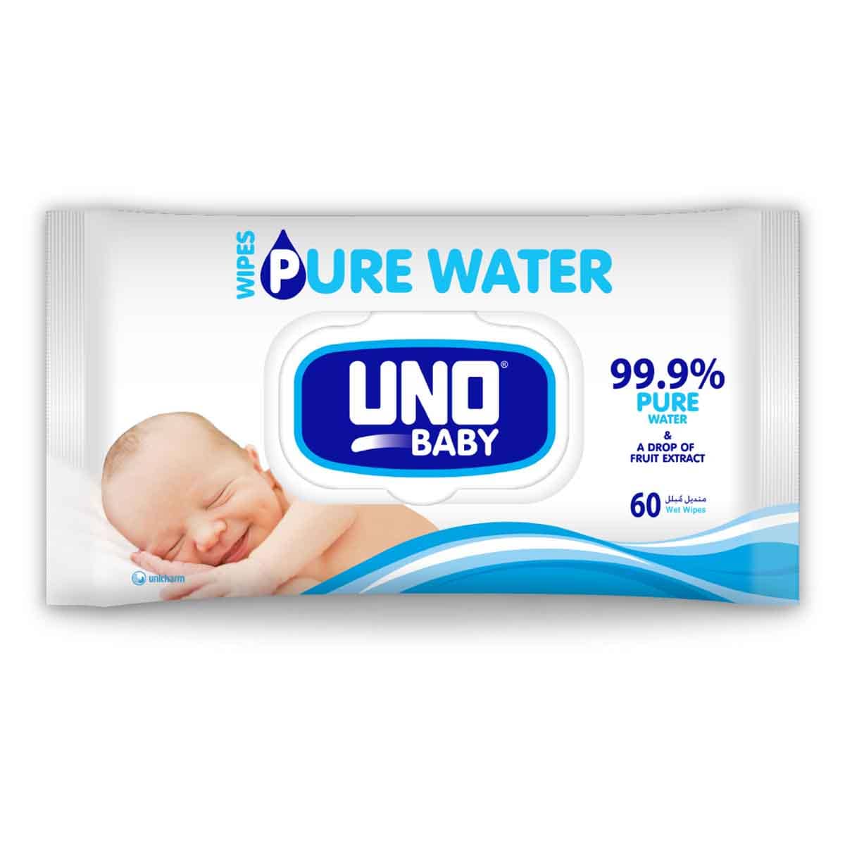 Uno Baby 60-Piece 99.9% Pure Water Wipes