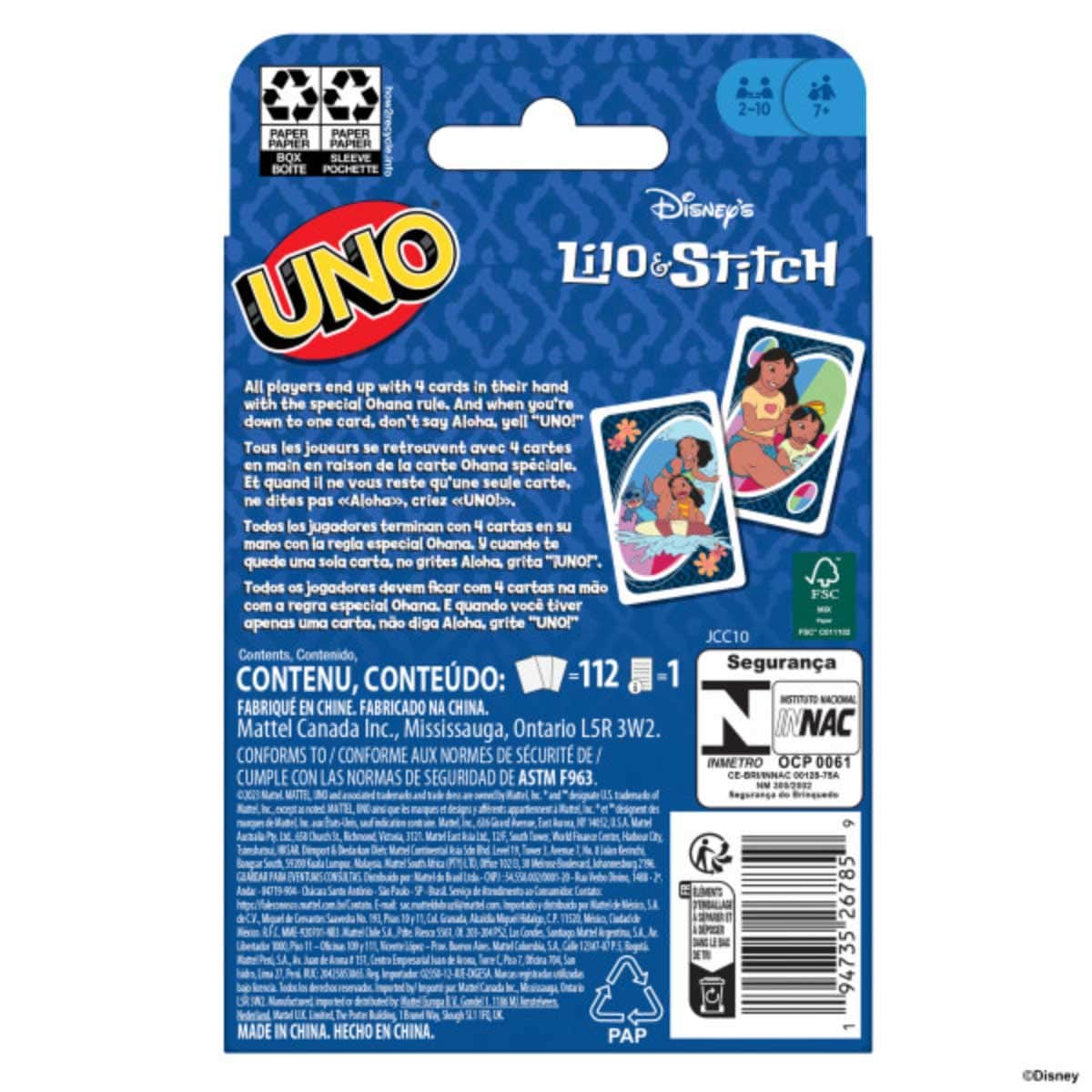 Uno Lilo & Stitch Card Game Unisex, 8-10 Years