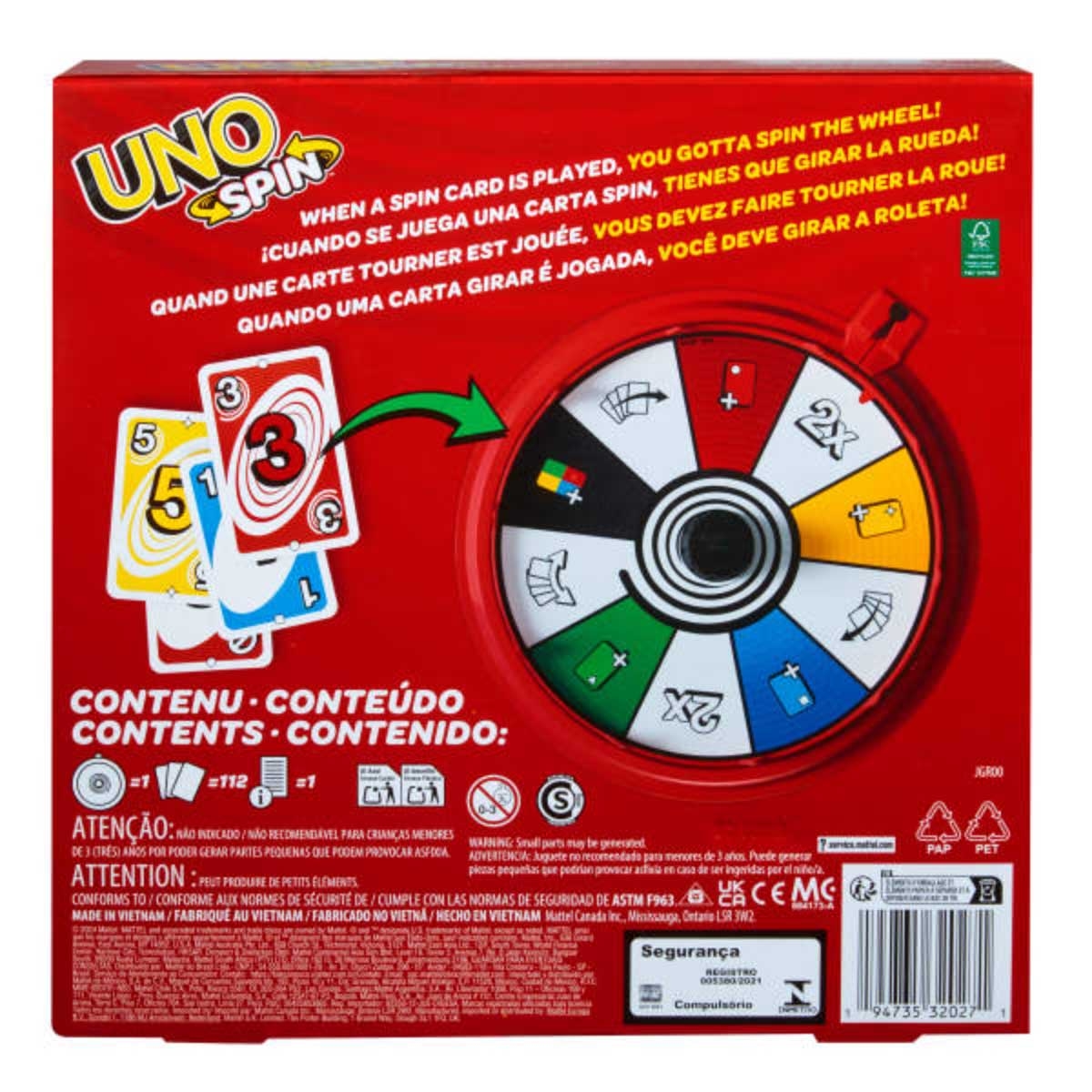 Uno Spin Board Game Unisex, 8-10 Years