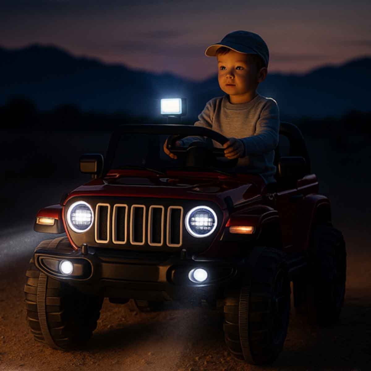 Urban Tots 908 Battery Operated 15000 RPM Steering Motor 7000 RPM Ride-On Jeep Unisex, 5-7 Years