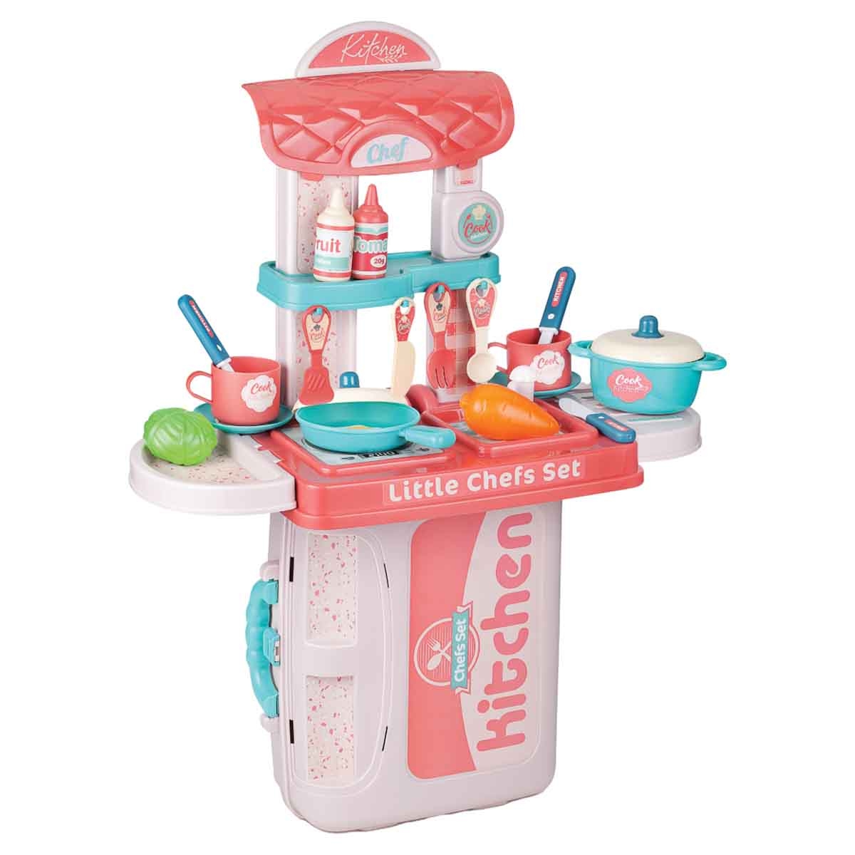 Urban Tots Briefcase Kitchen Playset with Essential Tools & Accessories Girls, 3-4 Years