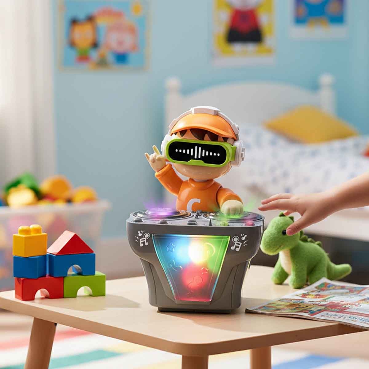 أوربان توتس لعبة روبوت دي جي بموسيقى ديناميكية واضواء LED للجنسين، 3-4 سنوات